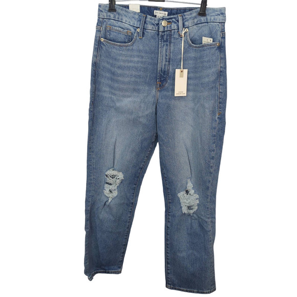 Good American Good Boy Wide Release Hem Jeans - Picture 1 of 9